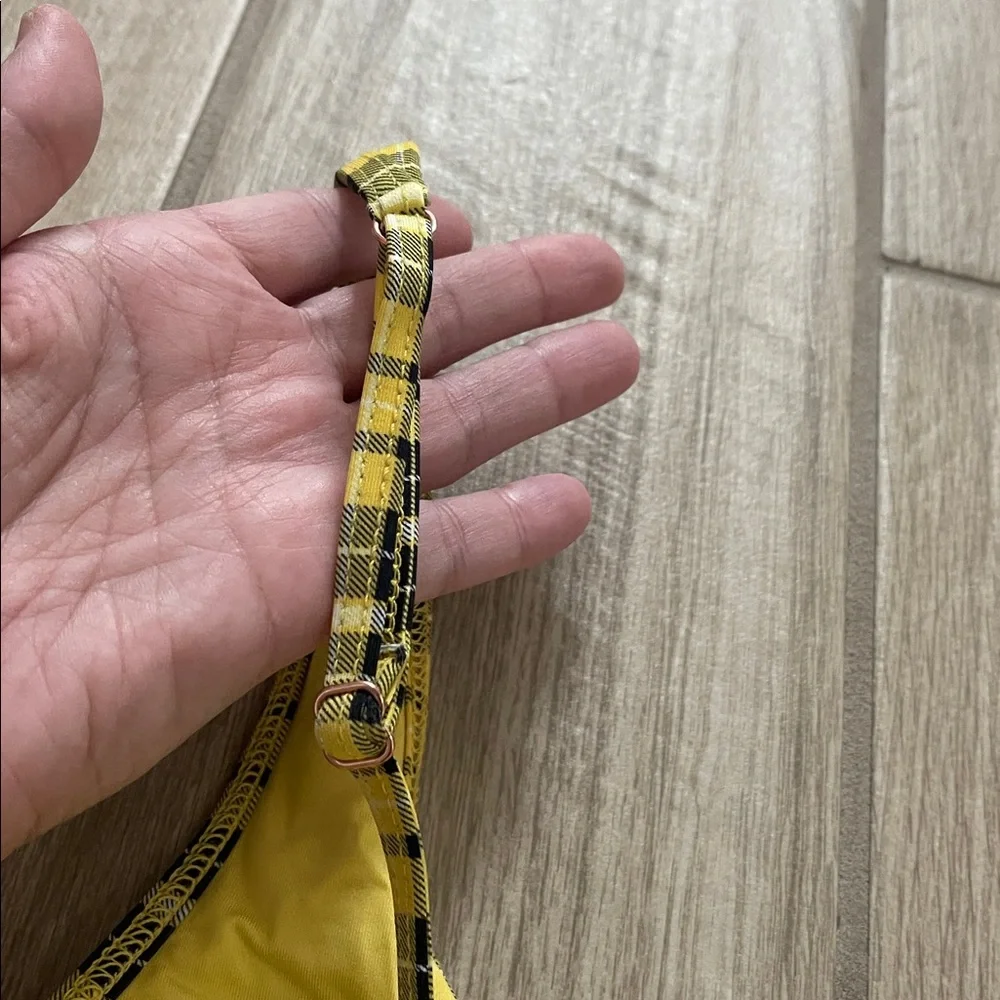 NWT Frankie’s 2pc yellow plaid Clueless Alana bikini Swimsuit set M/L
